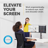 Fellowes Reflex Dual Monitor Arm - Dual Monitor Mount for 8KG 27 Inch Screens - Adjustable Monitor Desk Mount - Tilt 45° Pan 180° Rotation 360°, VESA 75 x 75/100 x 100 - Black - 8502601