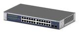 NETGEAR GS724T-600NAS network switch Managed L2+/L3 Gigabit Ethernet (10/100/1000) 1U Blue, Grey - GS724T-600NAS