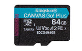 Kingston Technology 64GB microSDXC Canvas Go Plus Gen4 200R A2 U3 Single Pack w/o ADP - SDCG4/64GBSP