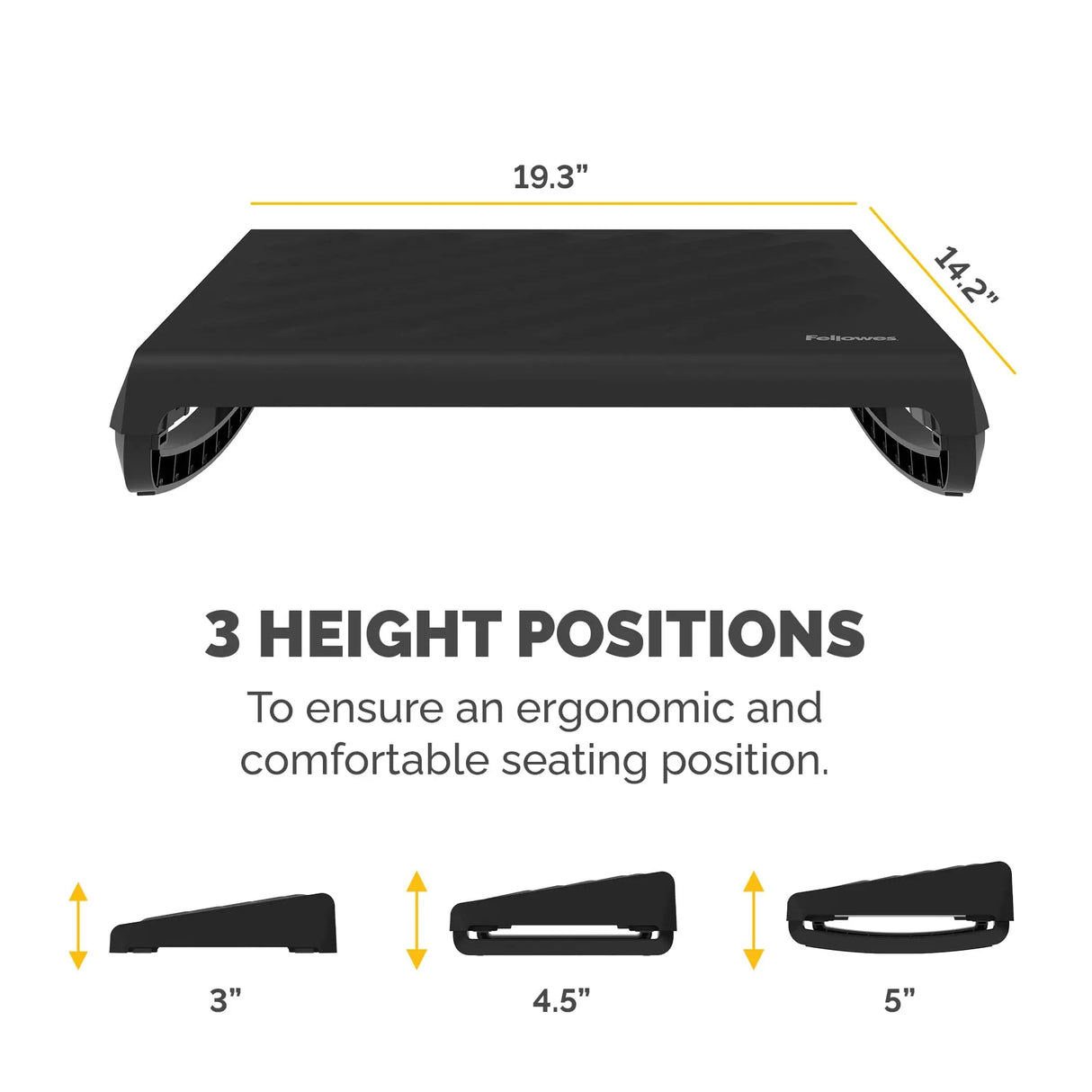 FELLOWES Fellowes Breyta Foot Rest - Black - 100098566