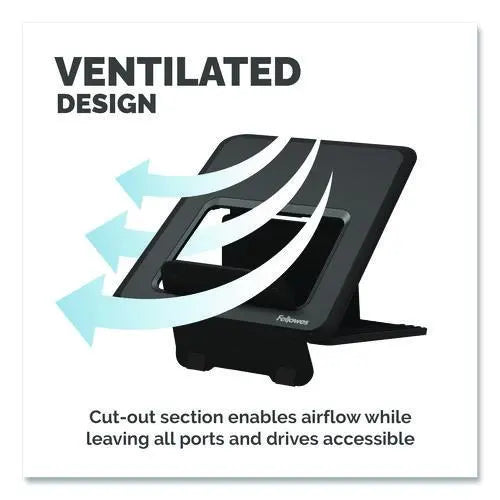 FELLOWES FELLOWES Breyta Laptop Stand, 9.25" x 10.55" x 0.55" to 8", Black, Supports Up to 8.8 lbs. - 100098500