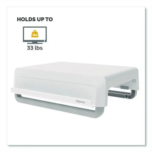 FELLOWES FELLOWES Breyta Monitor Stand, 13.94" x 11.97" x 3.25" to 6", White, Supports 33 lbs - 100098565