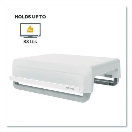 FELLOWES FELLOWES Breyta Monitor Stand, 13.94" x 11.97" x 3.25" to 6", White, Supports 33 lbs - 100098565