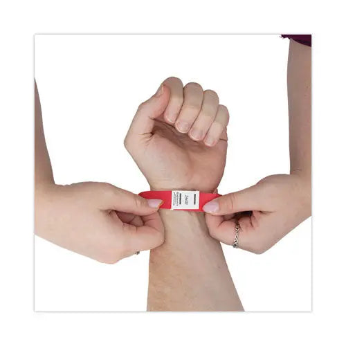 FELLOWES FELLOWES Crowd Management Wristbands, Sequentially Numbered, 9.75" x 0.75", Red, 500/Pack - 75510
