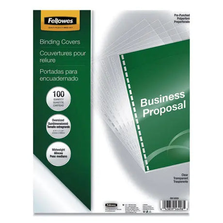 FELLOWES FELLOWES Crystals Presentation Covers for Binding Systems, 19-Hole Punched, Plastic, Round Corners,  - 5293401