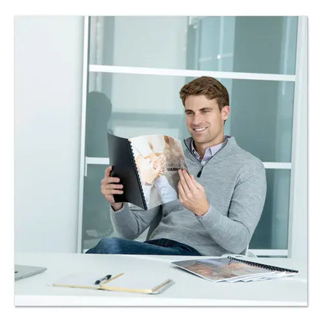 FELLOWES FELLOWES Crystals Transparent Presentation Covers for Binding Systems, Plastic, Round Corners, 11.25 - 52311