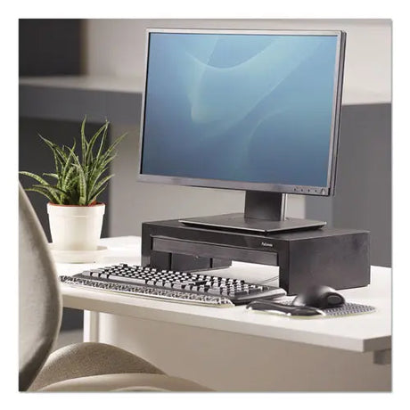 FELLOWES FELLOWES Designer Suites Monitor Riser, For 21" Monitors, 16" x 9.38" x 4.38" to 6", Black Pearl, Su - 8038101