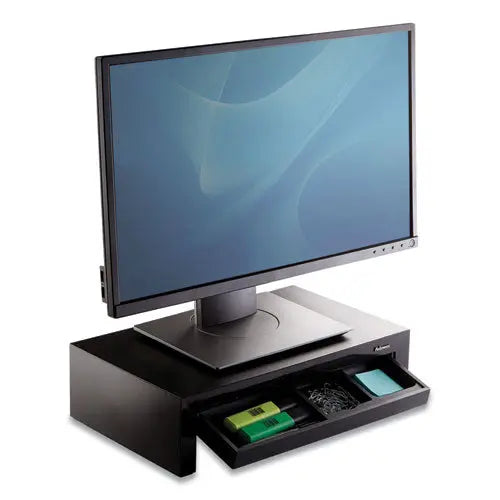 FELLOWES FELLOWES Designer Suites Monitor Riser, For 21" Monitors, 16" x 9.38" x 4.38" to 6", Black Pearl, Su - 8038101