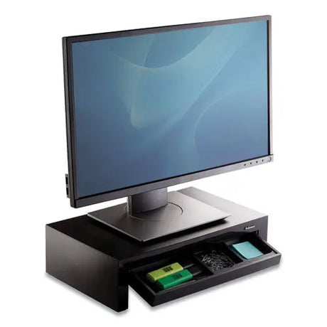 FELLOWES FELLOWES Designer Suites Monitor Riser, For 21" Monitors, 16" x 9.38" x 4.38" to 6", Black Pearl, Su - 8038101