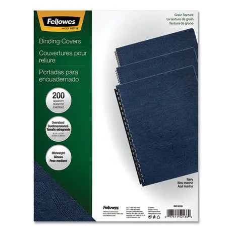 FELLOWES FELLOWES Expressions Classic Grain Texture Presentation Covers for Binding Systems, Paper, Round Cor - 52136