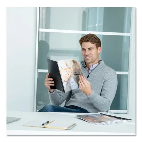 FELLOWES FELLOWES Expressions Classic Grain Texture Presentation Covers for Binding Systems, Paper, Round Cor - 52136