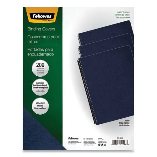 FELLOWES FELLOWES Expressions Linen Texture Presentation Covers for Binding Systems, Paper, Round Corners, 11 - 52113