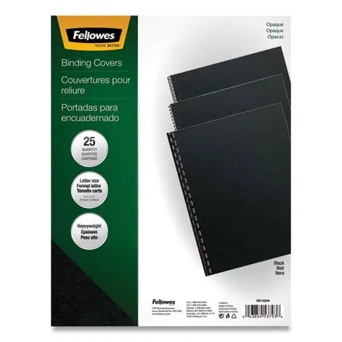 FELLOWES FELLOWES Futura Presentation Covers for Binding Systems, Plastic, Square Corners, 11 x 8.5, Matte Bl - 5224901