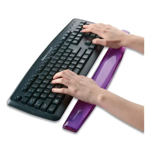 FELLOWES FELLOWES Gel Crystals Keyboard Wrist Rest, 18.5 x 2.25, Purple - 91437