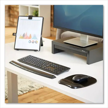 FELLOWES FELLOWES Gel Crystals Mouse Pad with Wrist Rest, 7.87 x 9.18, Black - 9112101