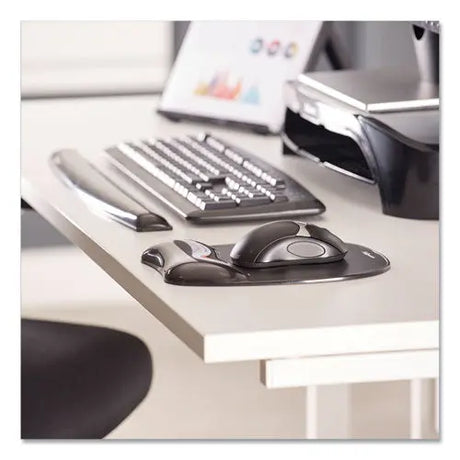 FELLOWES FELLOWES Gel Crystals Mouse Pad with Wrist Rest, 7.87 x 9.18, Black - 9112101