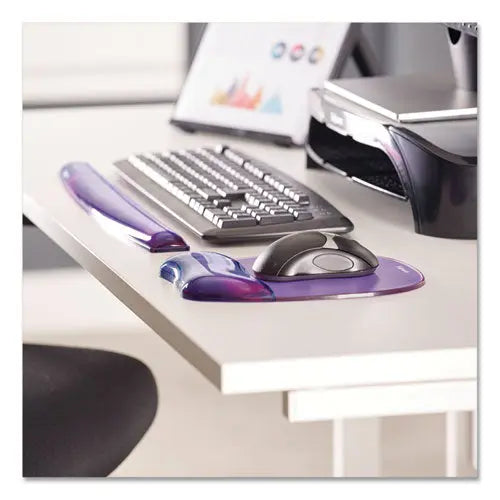 FELLOWES FELLOWES Gel Crystals Mouse Pad with Wrist Rest, 7.87 x 9.18, Purple - 91441