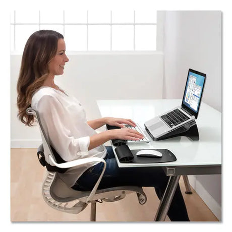 FELLOWES FELLOWES I-Spire Series Laptop Lift, 13.19" x 9.31" x 4.13", Black/Gray, Supports 10 lbs - 9472401