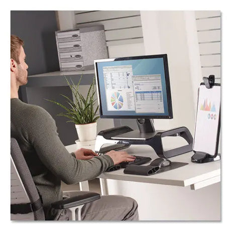 FELLOWES FELLOWES I-Spire Series Monitor Lift, 20" x 8.88" x 4.88", Black, Supports 25 lbs - 9472301