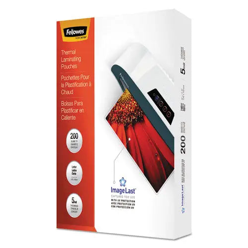 FELLOWES FELLOWES ImageLast Laminating Pouches with UV Protection, 5 mil, 9" x 11.5", Clear, 200/Pack - 5245301