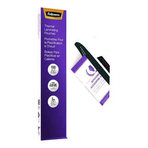 FELLOWES FELLOWES Laminating Pouches, 3 mil, 9" x 14.5", Clear Gloss, 100/Pack - 52455