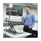 FELLOWES FELLOWES Lotus DX Sit-Stand Workstation, 32.75" x 24.25" x 5.5" to 22.5", Black - 8080301