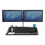 FELLOWES FELLOWES Lotus DX Sit-Stand Workstation, 32.75" x 24.25" x 5.5" to 22.5", Black - 8080301