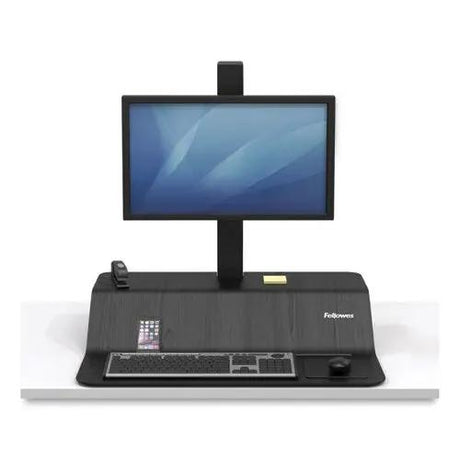 FELLOWES FELLOWES Lotus VE Sit-Stand Workstation, 29" x 28.5" x 27.5" to 42.5", Black - 8080101