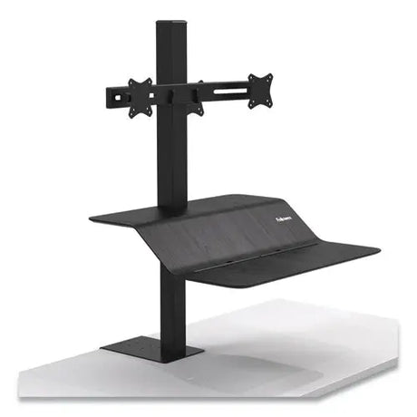 FELLOWES FELLOWES Lotus VE Sit-Stand Workstation - Dual, 29" x 28.5" x 42.5", Black - 8082001