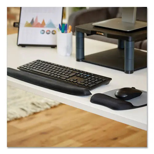 FELLOWES FELLOWES Memory Foam Keyboard Wrist Rest, 19.31 x 2.31, Black - 9178201