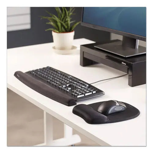 FELLOWES FELLOWES Memory Foam Keyboard Wrist Rest, 19.31 x 2.31, Black - 9178201
