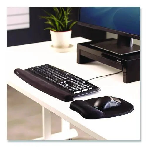 FELLOWES FELLOWES Memory Foam Mouse Pad with Wrist Rest, 7.93 x 9.25, Black - 9176501