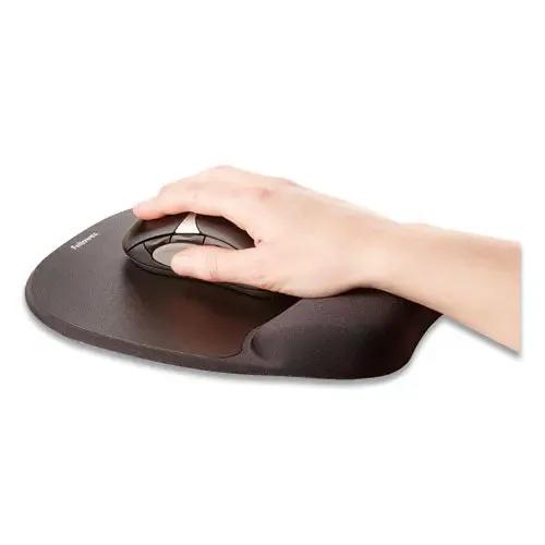 FELLOWES FELLOWES Memory Foam Mouse Pad with Wrist Rest, 7.93 x 9.25, Black - 9176501