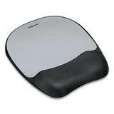 FELLOWES FELLOWES Memory Foam Mouse Pad with Wrist Rest, 7.93 x 9.25, Black/Silver - 9175801