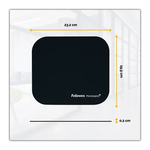 FELLOWES FELLOWES Mouse Pad with Microban Protection, 9 x 8, Black - 5933901