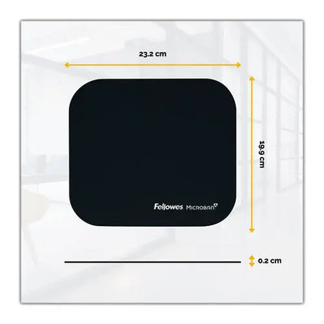 FELLOWES FELLOWES Mouse Pad with Microban Protection, 9 x 8, Black - 5933901