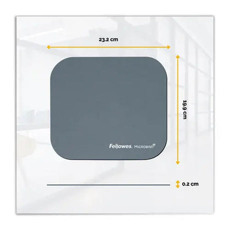 FELLOWES FELLOWES Mouse Pad with Microban Protection, 9 x 8, Graphite - 5934001