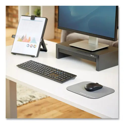 FELLOWES FELLOWES Mouse Pad with Microban Protection, 9 x 8, Graphite - 5934001