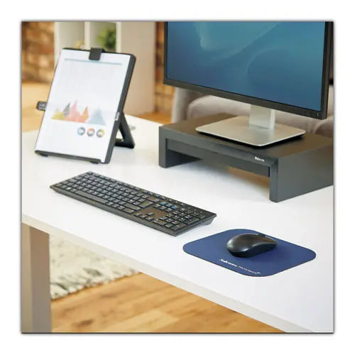 FELLOWES FELLOWES Mouse Pad with Microban Protection, 9 x 8, Navy - 5933801