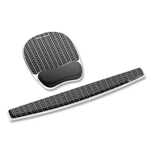 FELLOWES FELLOWES Photo Gel Mouse Pad with Wrist Rest with Microban Protection, 7.87 x 9.25, Chevron Design - 9549901