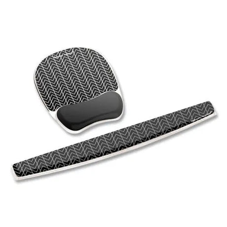 FELLOWES FELLOWES Photo Gel Mouse Pad with Wrist Rest with Microban Protection, 7.87 x 9.25, Chevron Design - 9549901