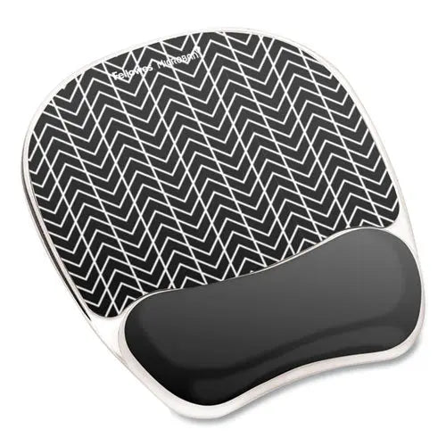 FELLOWES FELLOWES Photo Gel Mouse Pad with Wrist Rest with Microban Protection, 7.87 x 9.25, Chevron Design - 9549901