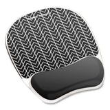 FELLOWES FELLOWES Photo Gel Mouse Pad with Wrist Rest with Microban Protection, 7.87 x 9.25, Chevron Design - 9549901