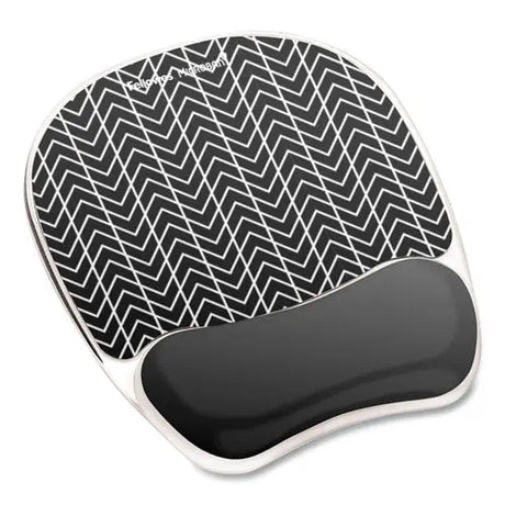 FELLOWES FELLOWES Photo Gel Mouse Pad with Wrist Rest with Microban Protection, 7.87 x 9.25, Chevron Design - 9549901