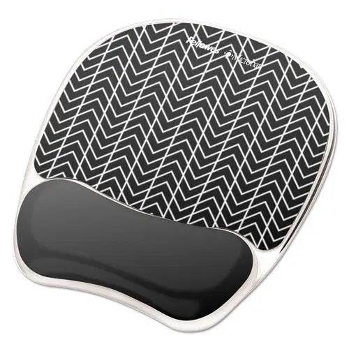 FELLOWES FELLOWES Photo Gel Mouse Pad with Wrist Rest with Microban Protection, 7.87 x 9.25, Chevron Design - 9549901