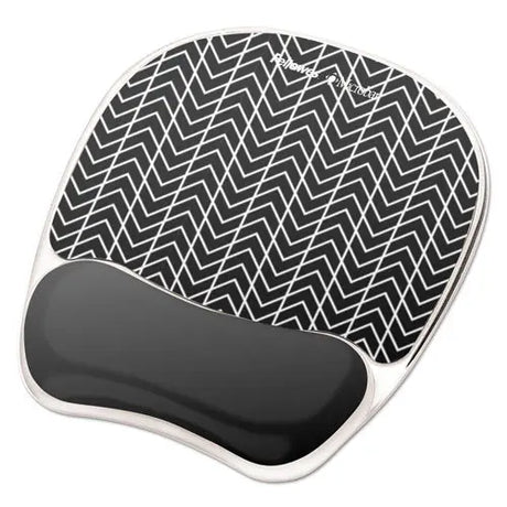 FELLOWES FELLOWES Photo Gel Mouse Pad with Wrist Rest with Microban Protection, 7.87 x 9.25, Chevron Design - 9549901
