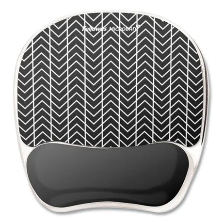 FELLOWES FELLOWES Photo Gel Mouse Pad with Wrist Rest with Microban Protection, 7.87 x 9.25, Chevron Design - 9549901