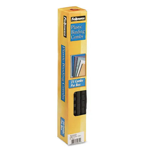 FELLOWES FELLOWES Plastic Comb Bindings for 11 x 8.5 Documents, 19 Rings, 0.38" (55-Sheet) Capacity, Black, 2 - 52322