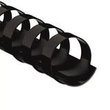FELLOWES FELLOWES Plastic Comb Bindings for 11 x 8.5 Documents, 19 Rings, 0.5" (90-Sheet) Capacity, Black, 25 - 52323