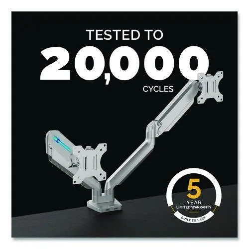 FELLOWES FELLOWES Platinum Series Dual Monitor Arm, For 40" Monitors, 360 deg Rotation, 45 deg Tilt, 180 deg  - 8056501